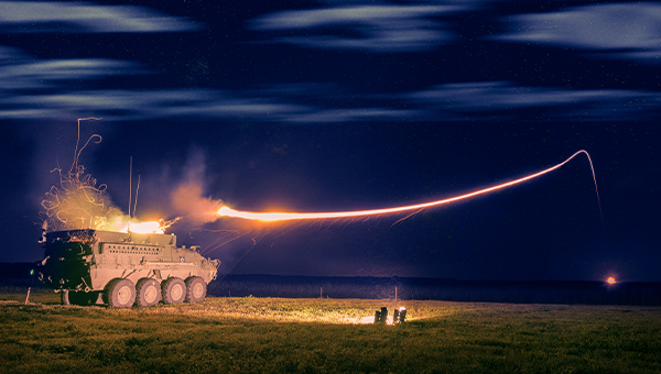 Night Javelin Stryker at the U.S. Army testing center