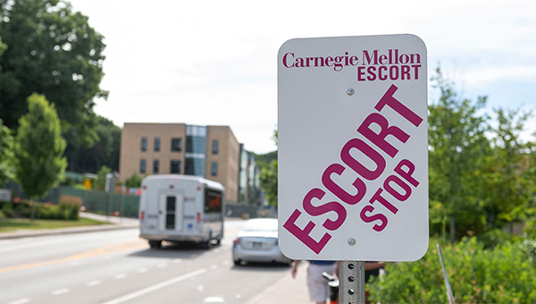 CMU escort stop on Forbes Avenue